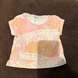 Carter's Pink and Peach Tie-Dye Pocket Tee